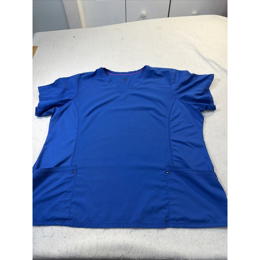 Healing Hands Juliet Purple Label Royal Blue Top Sz 4X‎ Scrub Top Shirt Uniform